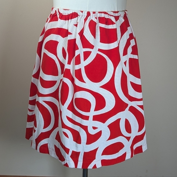 Hand Crafted Dresses & Skirts - Whimsical Handmade Red & White Swirl Skirt | Bold Artsy Vibes ❤️